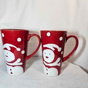 Darling Set of 2 Tall Snowman Christmas Mugs Pier 1
